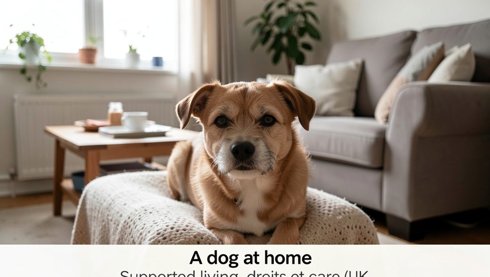 A brown leather dog lead hanging on a wall hook beside a dark green front door, a shallow water bowl on the mat below